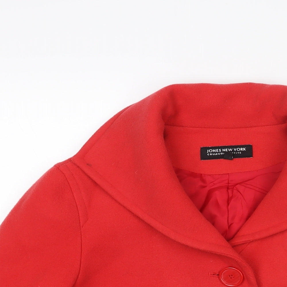 Womens UK Size S Jones New York Red Pea Coat