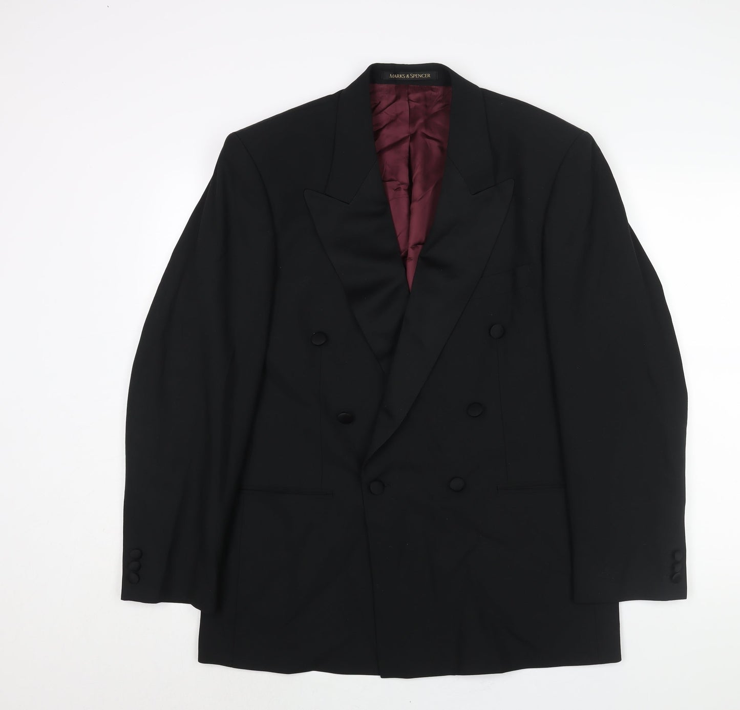 Mens UK Size 40 St Michael Regular Black Suit Tuxedo