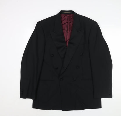 Mens UK Size 40 St Michael Regular Black Suit Tuxedo