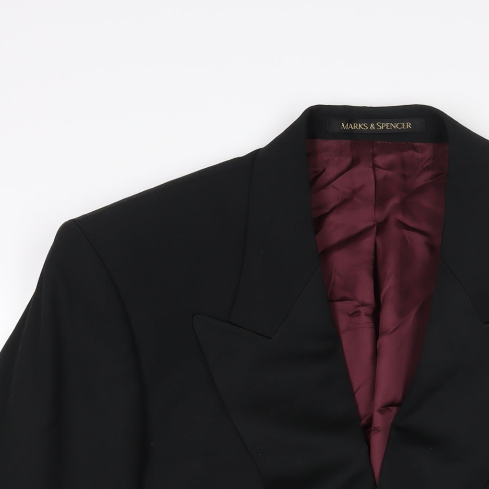 Mens UK Size 40 St Michael Regular Black Suit Tuxedo