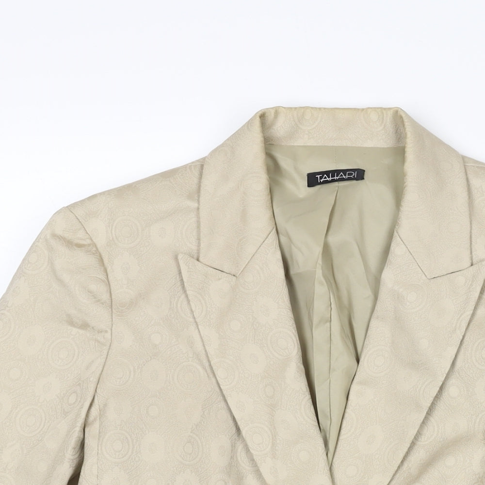 Womens UK Size 10 Tahari Regular Beige Suit Jacket