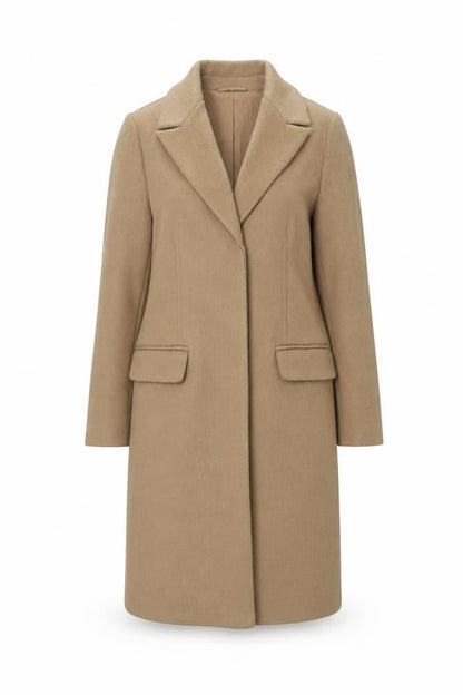 Marks & Spencer Womens Brown Overcoat Coat Size 10 Snap