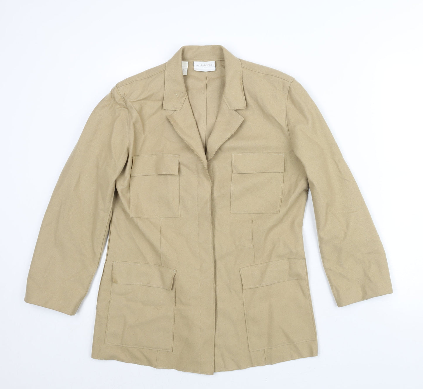 Liz Claiborne Womens Beige Jacket Size 6 Snap