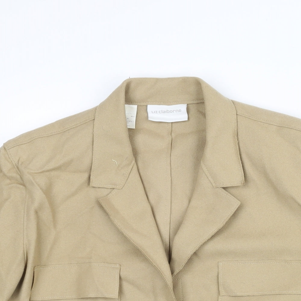 Liz Claiborne Womens Beige Jacket Size 6 Snap