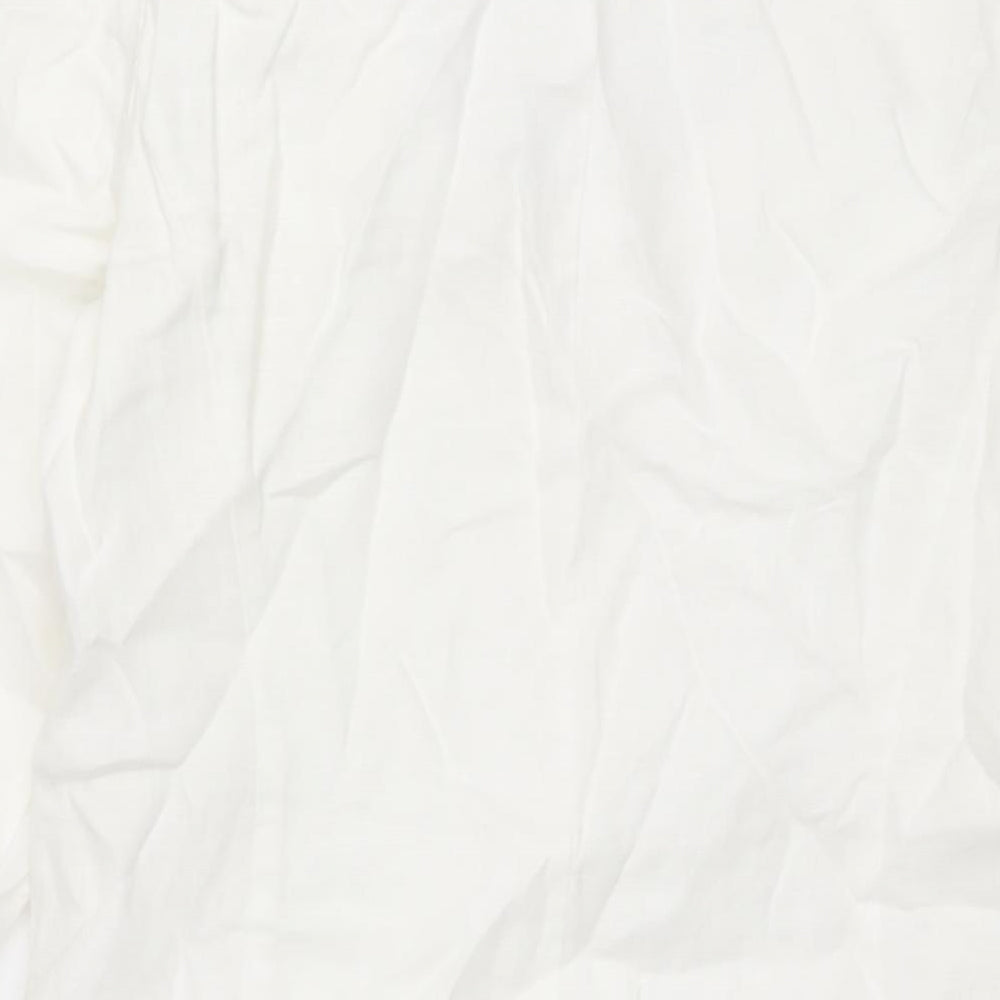 Per Una Womens White Overcoat Coat Size 12 Button - Embroidered Detail