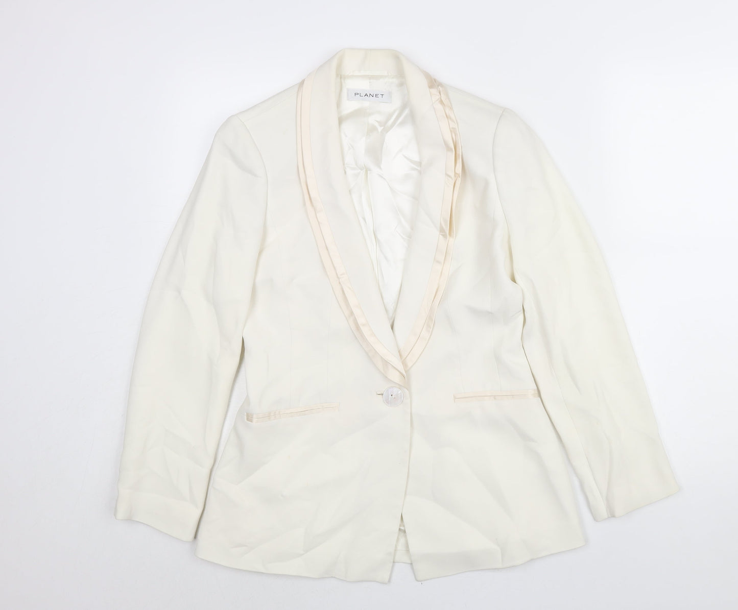 Womens UK Size 8 Planet Regular White Suit Jacket
