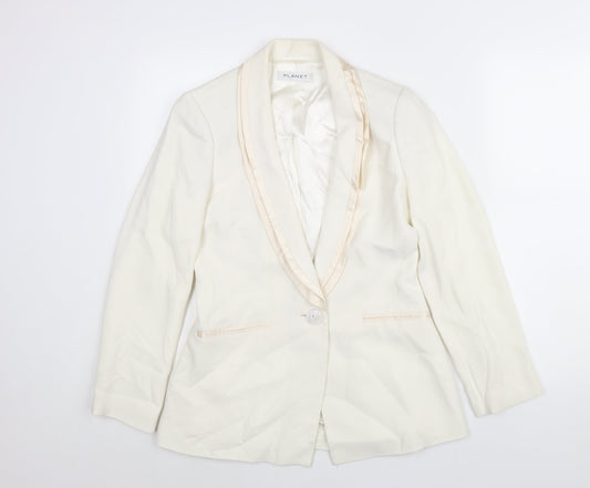 Womens UK Size 8 Planet Regular White Suit Jacket