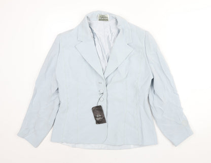 Tom Bowker Womens Blue Jacket Size L Button - Beading Mesh Detail Estimated Size
