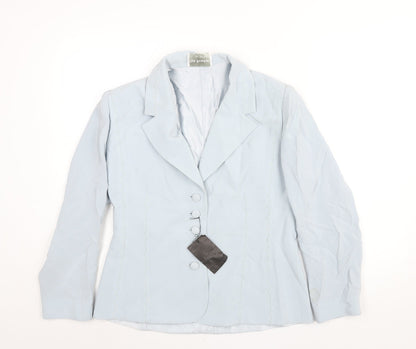 Tom Bowker Womens Blue Jacket Size L Button - Beading Mesh Detail Estimated Size