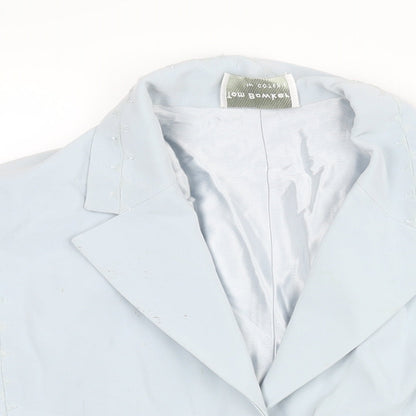 Tom Bowker Womens Blue Jacket Size L Button - Beading Mesh Detail Estimated Size