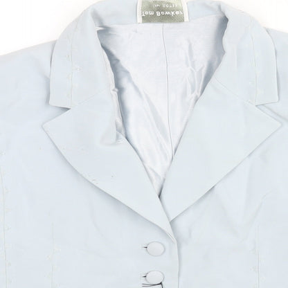 Tom Bowker Womens Blue Jacket Size L Button - Beading Mesh Detail Estimated Size