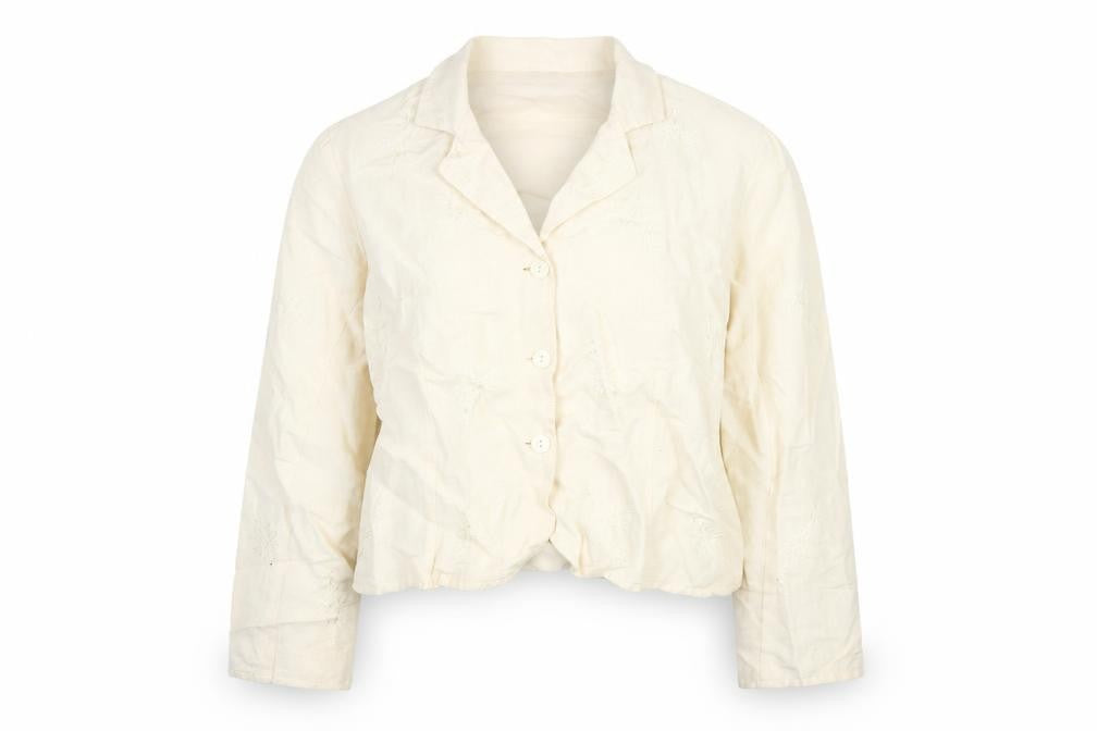 Phool Womens Ivory Floral Jacket Size 16 Button - Embroidered