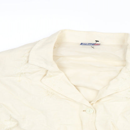 Phool Womens Ivory Floral Jacket Size 16 Button - Embroidered