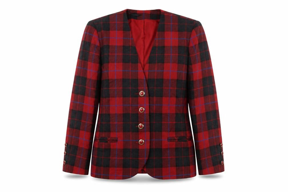 Jean Amol Womens Red Check Jacket Size 12 Button