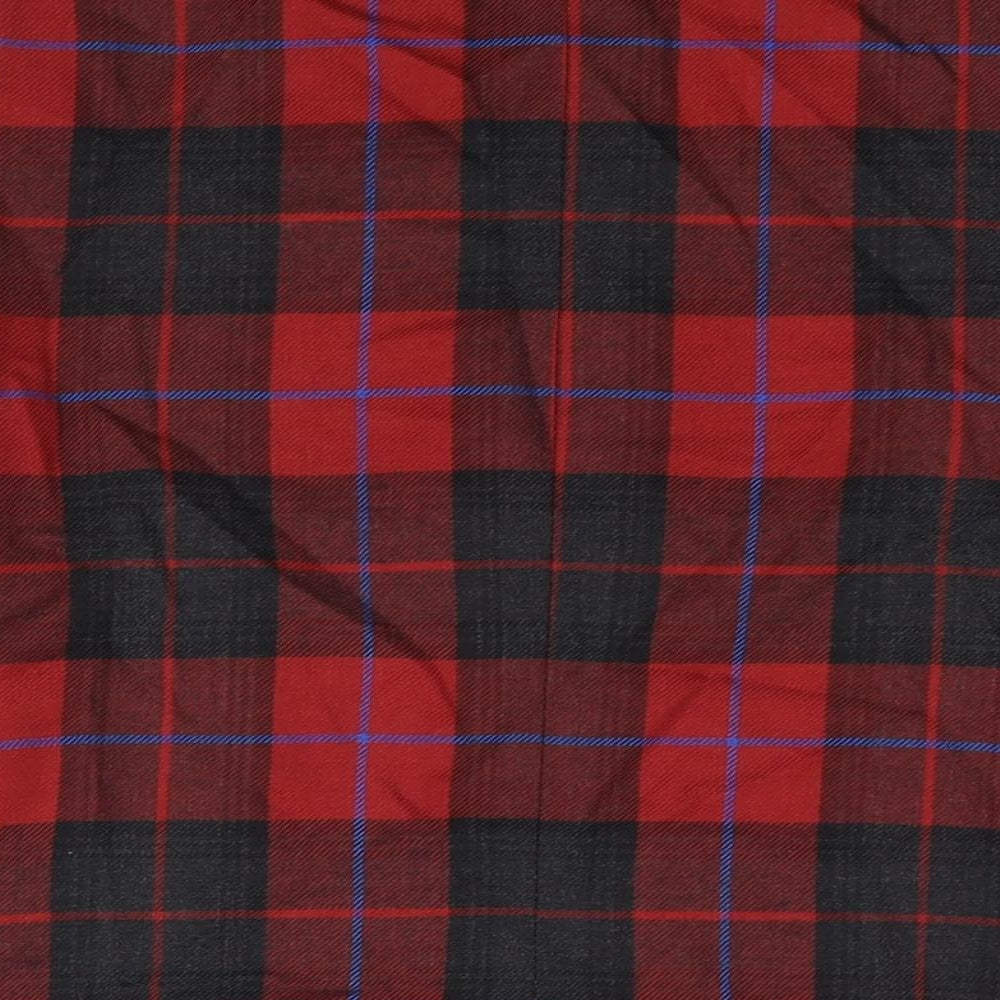 Jean Amol Womens Red Check Jacket Size 12 Button