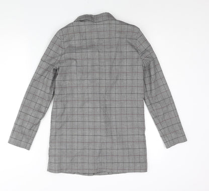Divided by H&M Womens Grey Check Jacket Blazer Size XS Button