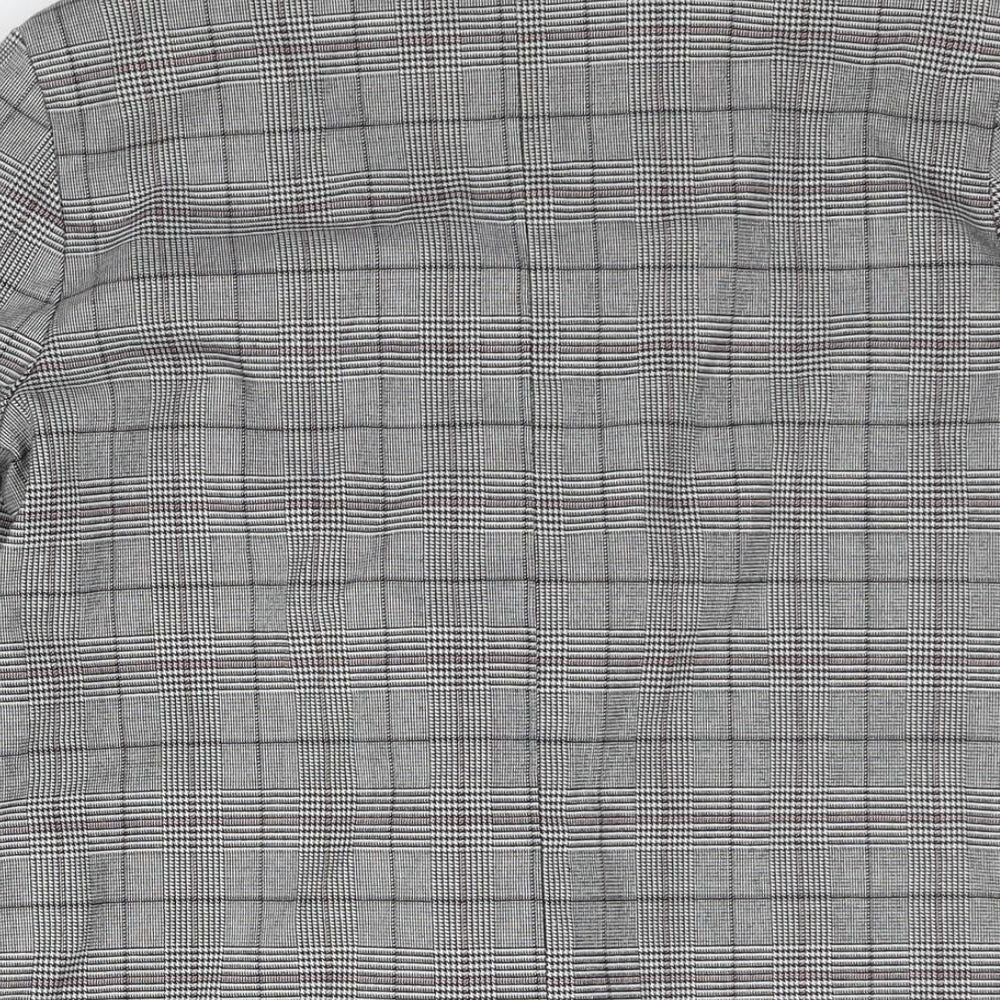 Divided by H&M Womens Grey Check Jacket Blazer Size XS Button