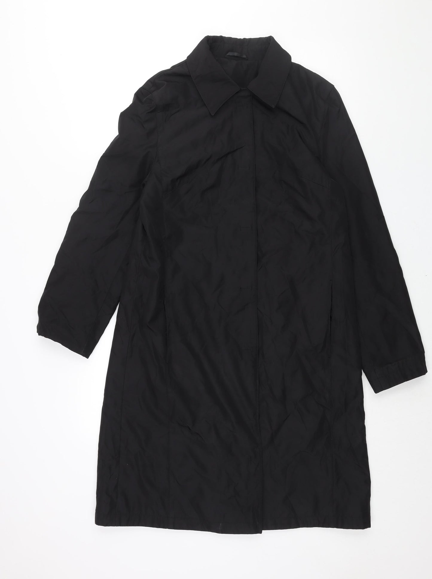 Principles Womens Black Trench Coat Coat Size 12 Button