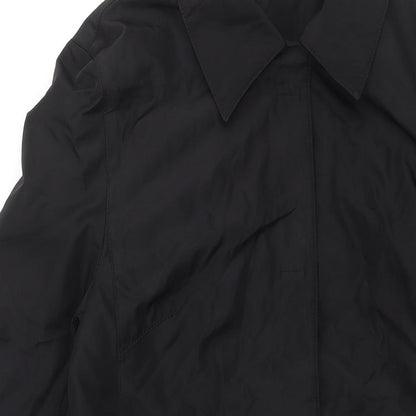 Principles Womens Black Trench Coat Coat Size 12 Button