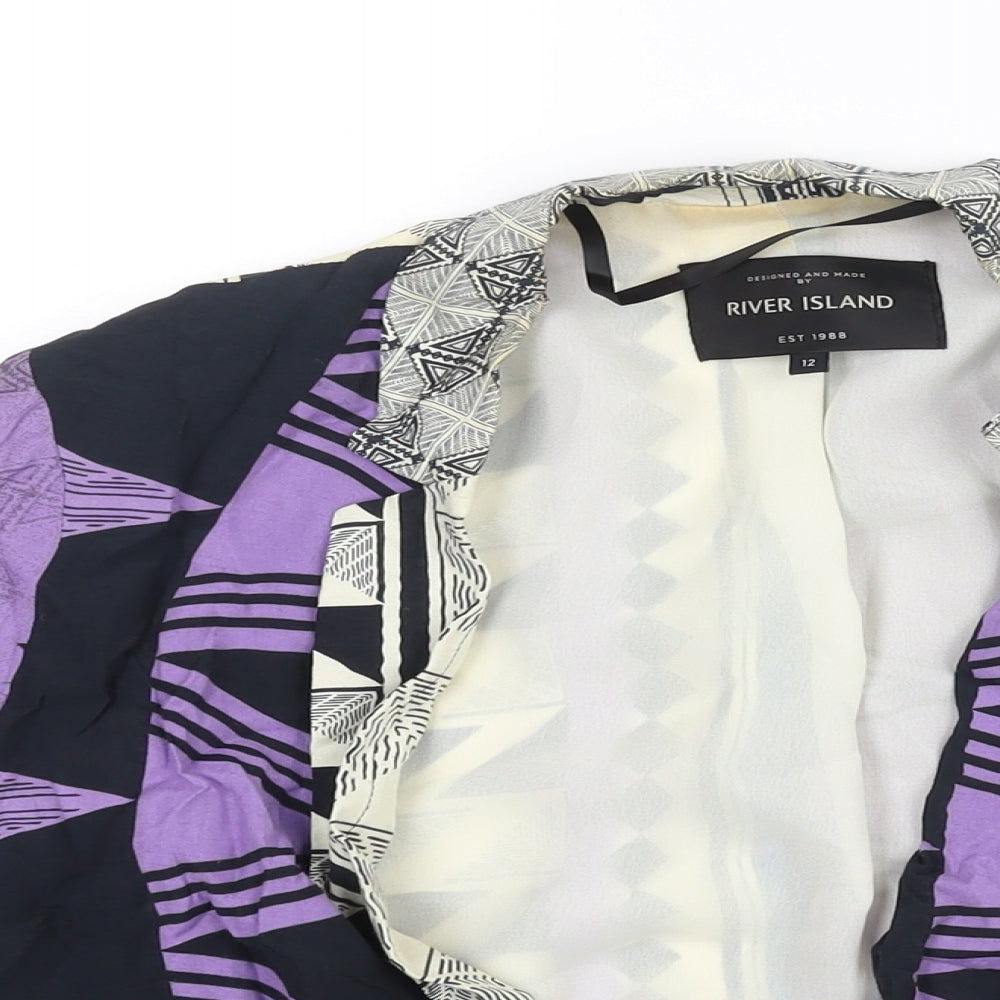 Womens UK Size 12 River Island Multicoloured Kimono Coat