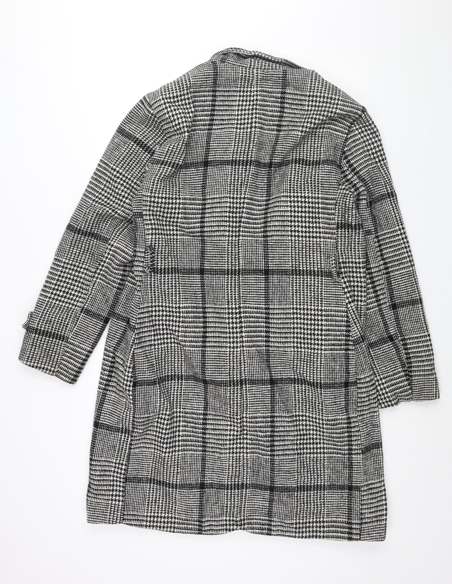 Terranova Womens Black Check Overcoat Coat Size XL Button