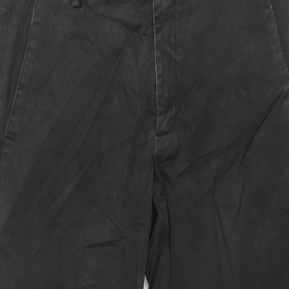 Department 5 Mens Black Cotton Chino Trousers Size 30 in L25 in Regular Zip