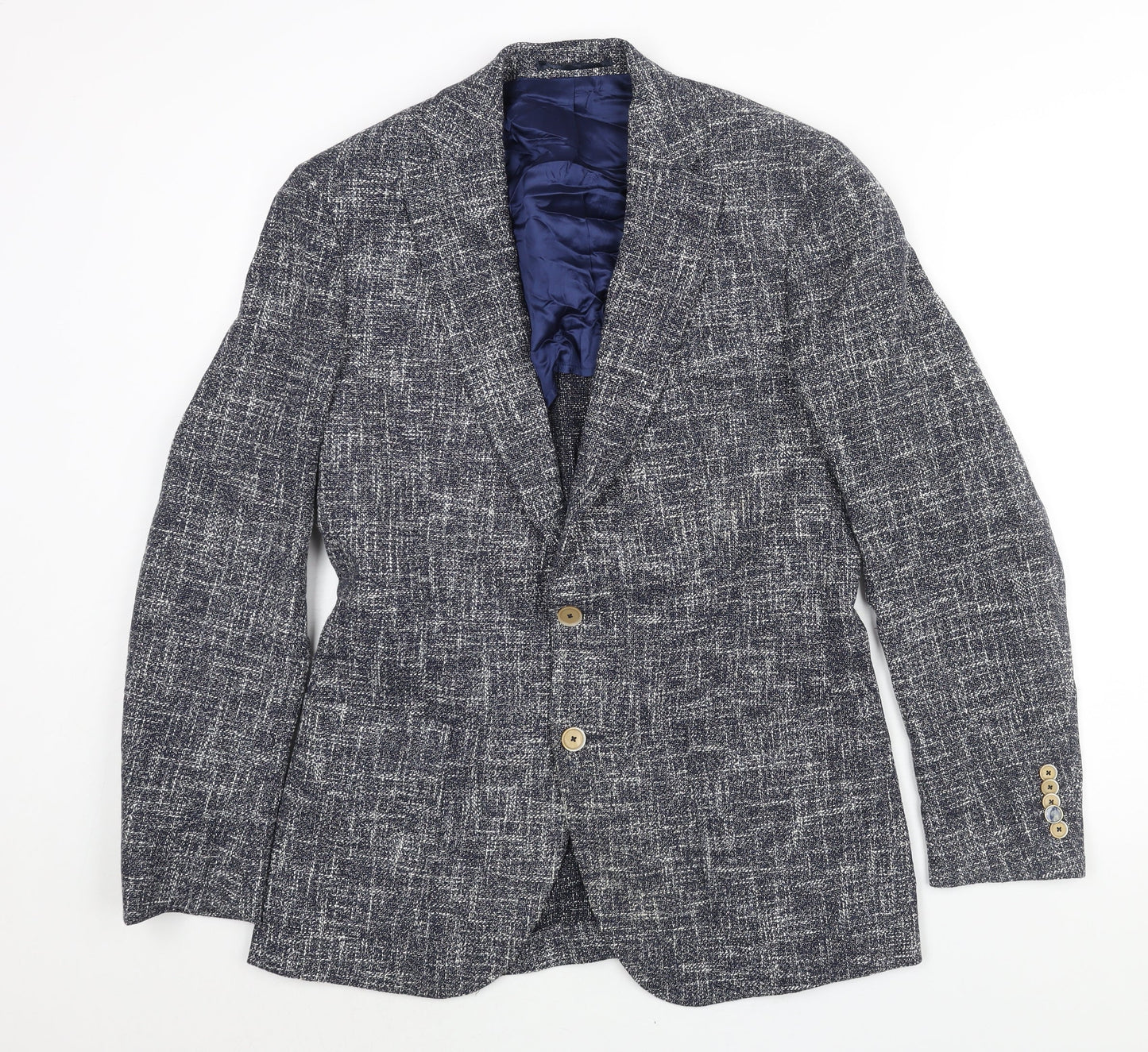 Circle of Gentlemen Mens Blue Cotton Jacket Suit Jacket Size 36 Regular