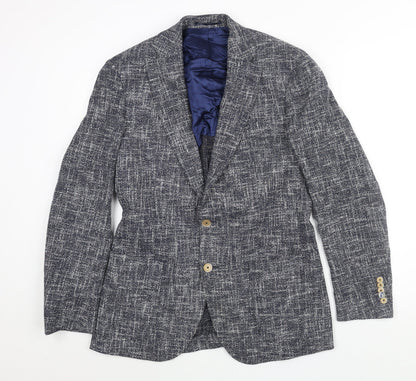Circle of Gentlemen Mens Blue Cotton Jacket Suit Jacket Size 36 Regular