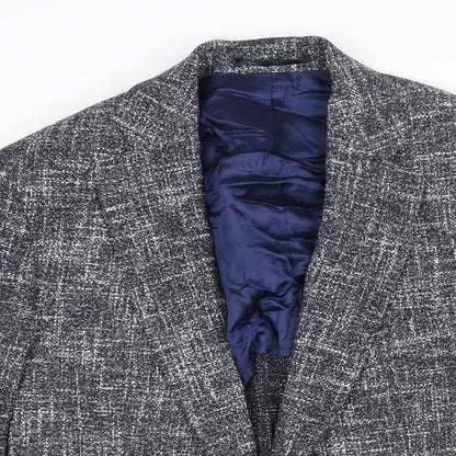 Circle of Gentlemen Mens Blue Cotton Jacket Suit Jacket Size 36 Regular