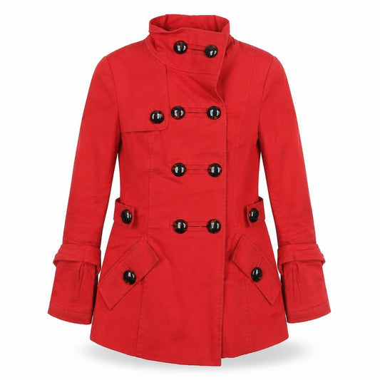Womens UK Size S Zara Red Trench Coat