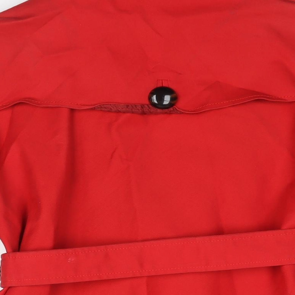 Womens UK Size S Zara Red Trench Coat