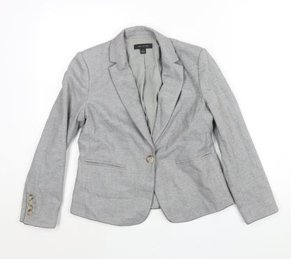 Ann Taylor Womens Grey Jacket Blazer Size 4 Button