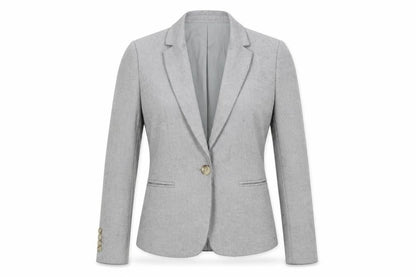 Ann Taylor Womens Grey Jacket Blazer Size 4 Button