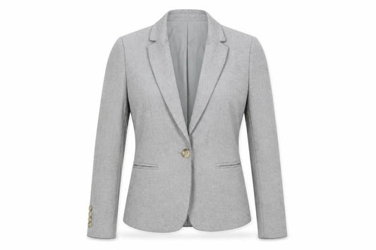 Ann Taylor Womens Grey Jacket Blazer Size 4 Button