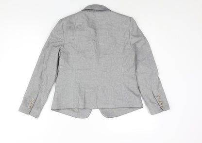 Ann Taylor Womens Grey Jacket Blazer Size 4 Button