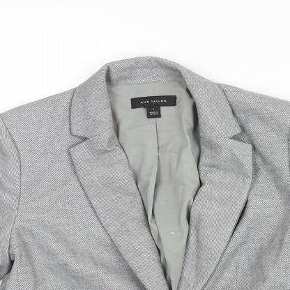 Ann Taylor Womens Grey Jacket Blazer Size 4 Button