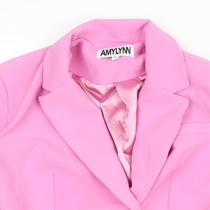 Amylynn Womens Pink Jacket Blazer Size S Button - Vented Cuffs