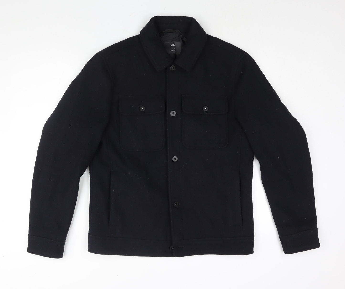 Mens UK Size M Marks and Spencer Blue Pea Coat