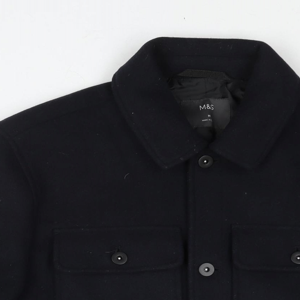 Mens UK Size M Marks and Spencer Blue Pea Coat