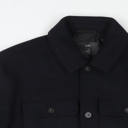 Mens UK Size M Marks and Spencer Blue Pea Coat