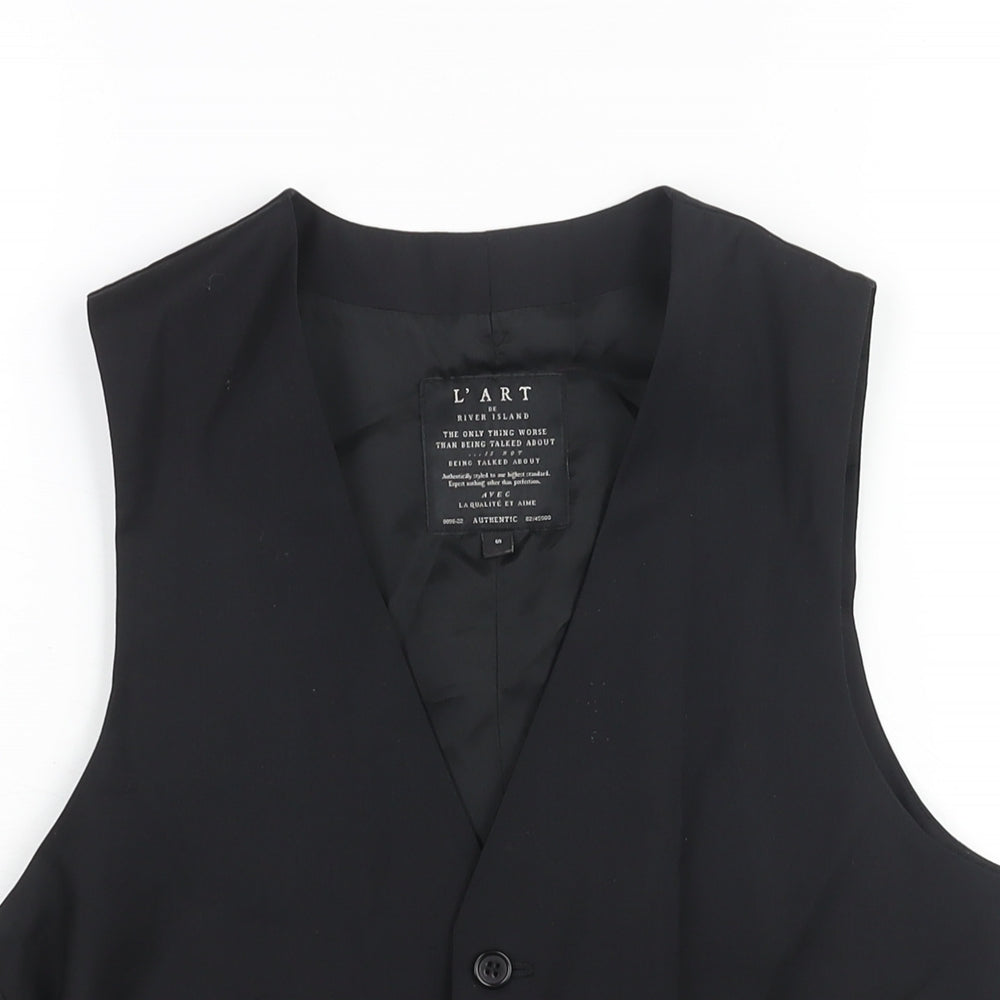 Mens UK Size S River Island Regular Black Suit Jacket