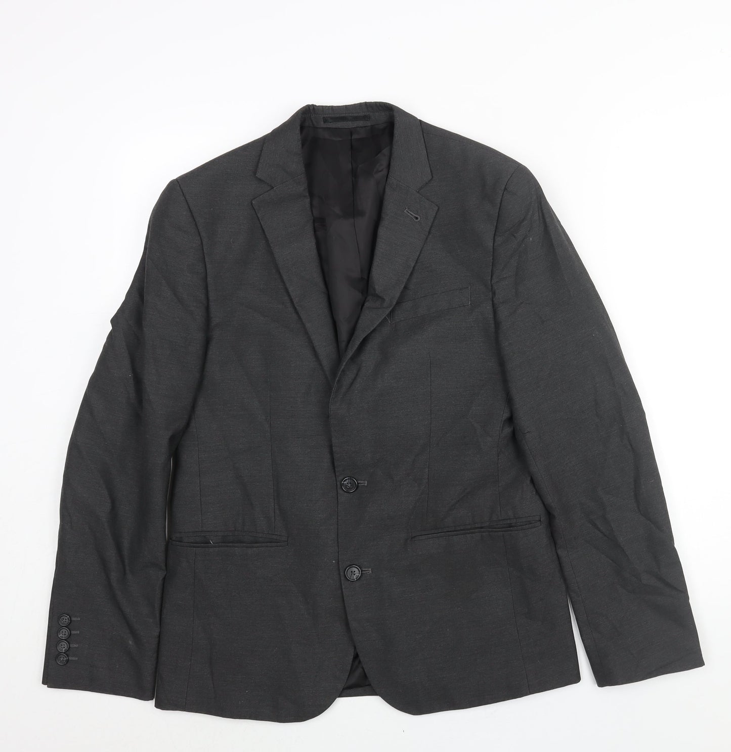 ASOS Mens Grey Polyester Jacket Suit Jacket Size 38 Regular