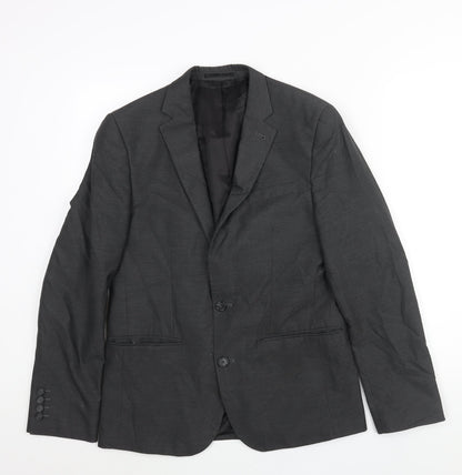 ASOS Mens Grey Polyester Jacket Suit Jacket Size 38 Regular