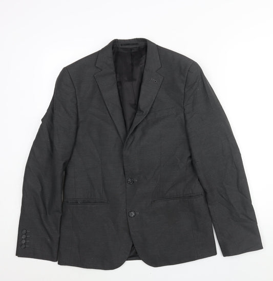 ASOS Mens Grey Polyester Jacket Suit Jacket Size 38 Regular