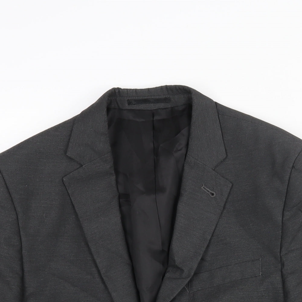 ASOS Mens Grey Polyester Jacket Suit Jacket Size 38 Regular