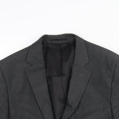 ASOS Mens Grey Polyester Jacket Suit Jacket Size 38 Regular