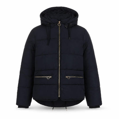 Topshop Womens Blue Quilted Coat Size 6 Zip - Zip Pockets