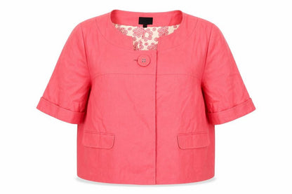 Next Womens Pink Jacket Size 16 Button