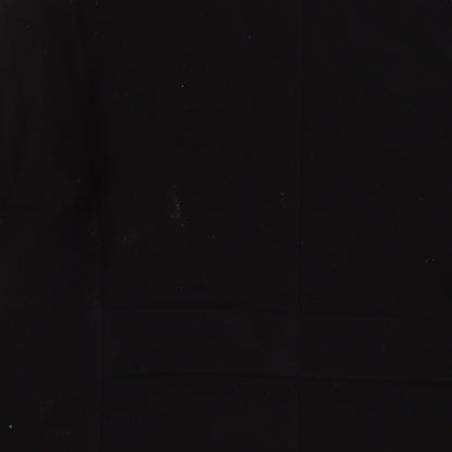 Classic Womens Black Overcoat Coat Size 24 Button - Pockets