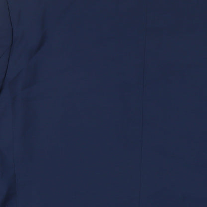 Saint Hilaire Mens Blue Polyester Jacket Suit Jacket Size 46 Regular